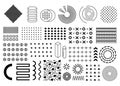 Memphis set, collection of flat design elements, circles, pluses,